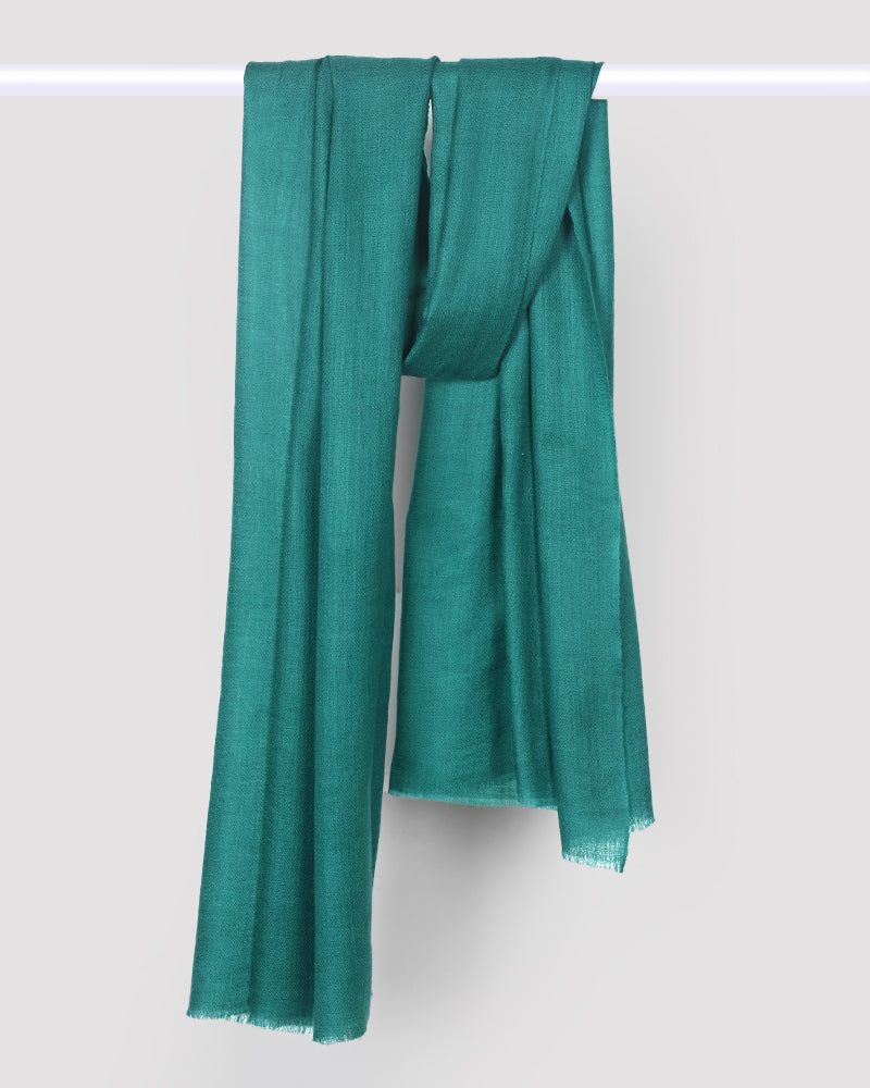 Turquoise Pashmina Wool Diamond Weave Stole